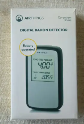 Airthings 023021043320 Corentium Home Digital Radon Detector Battery Operated