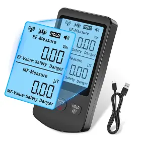 Color Tree 445027020076 Emf Meter Rechargeable Electromagnetic Field Upgrated 3-in-1 Radiatio