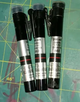 Dosimeter 200mr Lot Of 3 200 Mr Gamma And X-ray 862 Detector Pen
