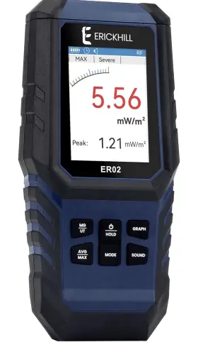 Erickhill 744110655940 Emf Meter 3-in-1rechargeable Digital Electromagnetic Field Radiation