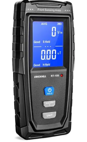 Erickhill B08bljm28j Emf Meter Rechargeable Digital Electromagnetic Field Radiation Detect