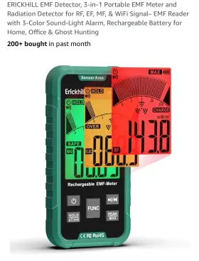 Erickhill Emf02 Emf Detector 3 In 1 Portable Meter And Radiation