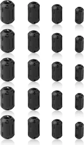 Jiakai Liu-0008 20 Pcs Snap On Ferrite Core Cord Ring Rfi Emi Noise Filter Suppressor Cable Clip
