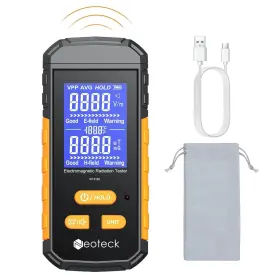 Neoteck Ntk231 3-in-1 Emf Meter Rechargeable Electromagnetic Radiation Detector For
