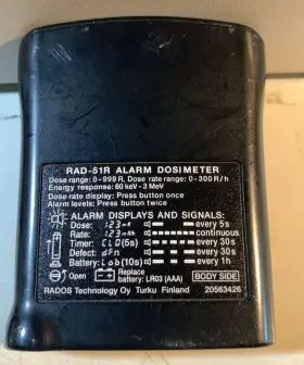Rados Rad-51r Alarm Dosimeter