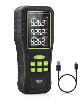 Tadeto 744110155365 Emf Meter Detector 3 In 1 Hand-held Digital Lcd Rechargeable Rf