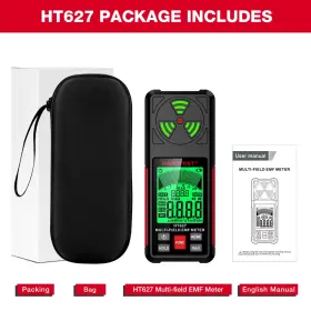 Turbo-roofinds 445039967901 Ht627 Emf Meter Professional Electromagnetic Field Radiation Detector Handheld P