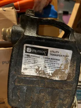 Utilitech 148007 Transfer Pump Model Rev A