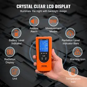 Vevor 197988812746 3-in-1 Handheld Emf Meter Rechargeable Detector 5hz-3.5ghz - Digital Lcd Em
