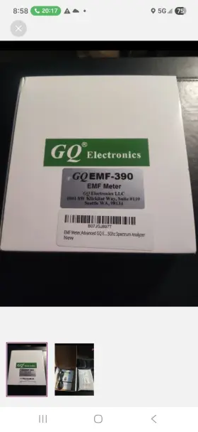 White Gq390 Gq Emf-390 Emf Meter In White. Accurate Electromagnetic Field Readings With