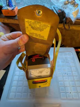 Woodhead 7025 Radiation Detector Analog Meter Yellow Portable Case