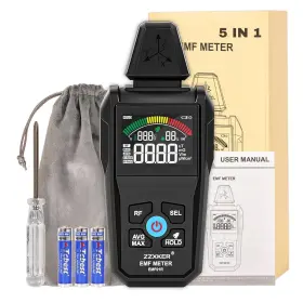 Zzxker 445019362399 Emf Meter Radiation Detector 5-in-1 Magnetic Field And Radio Frequenc