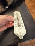 Antique Chaney Tru-temp Outdoor Glass Tube Wall Thermometer Works Apprx. 8" BX1. Fixed Price $40.00.